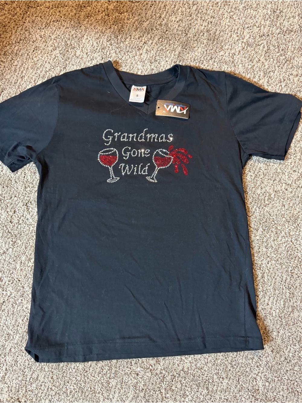 Grandmas Gone Wild Rhinestone Tee - Black